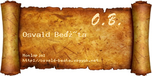 Osvald Beáta névjegykártya