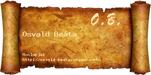 Osvald Beáta névjegykártya